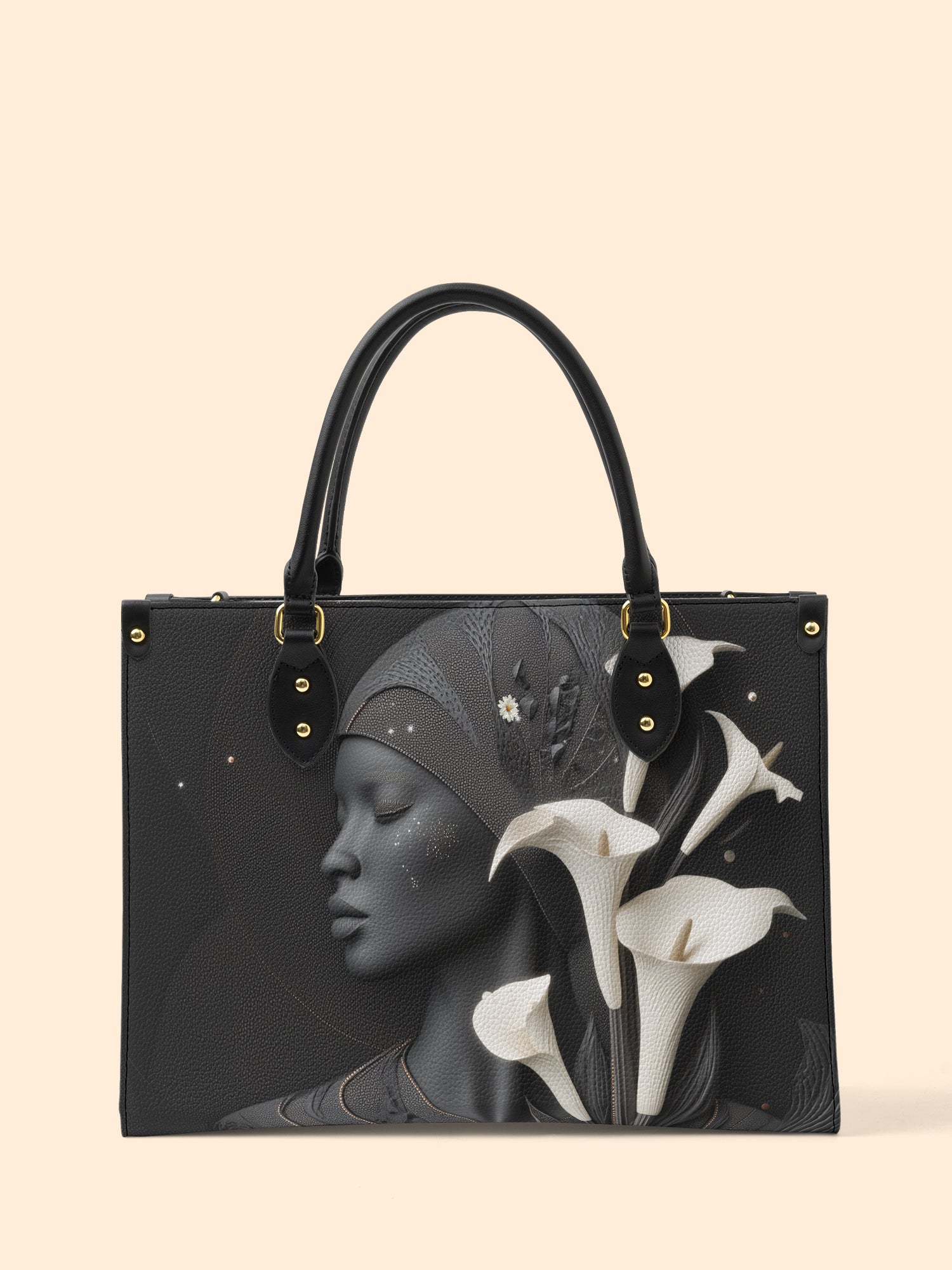 Lunar Silhouette Premium Leather Handbag QR0TD207