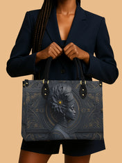 Midnight Bloom Premium Leather Handbag QR0TV146