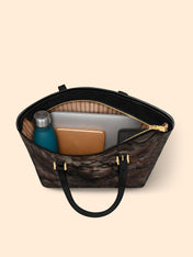Wooden Bloom Sleek Leather Tote QR0TV008