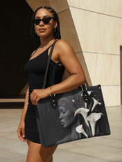 Lunar Silhouette Premium Leather Handbag QR0TD207