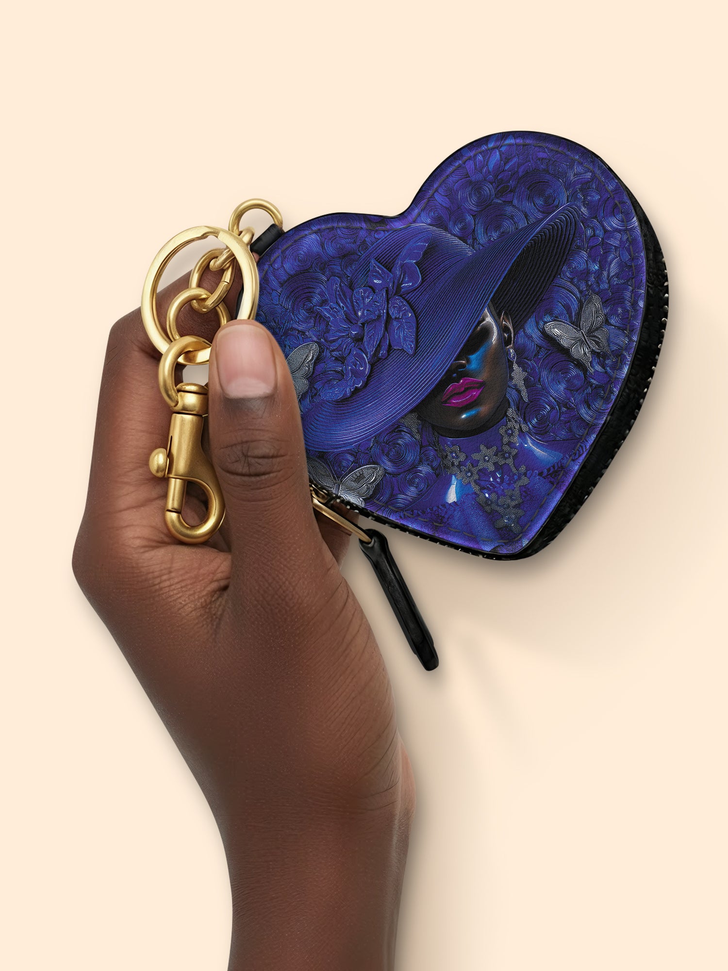Faithful Halo Heart Coin Pouch Bag Charm QR0XD643