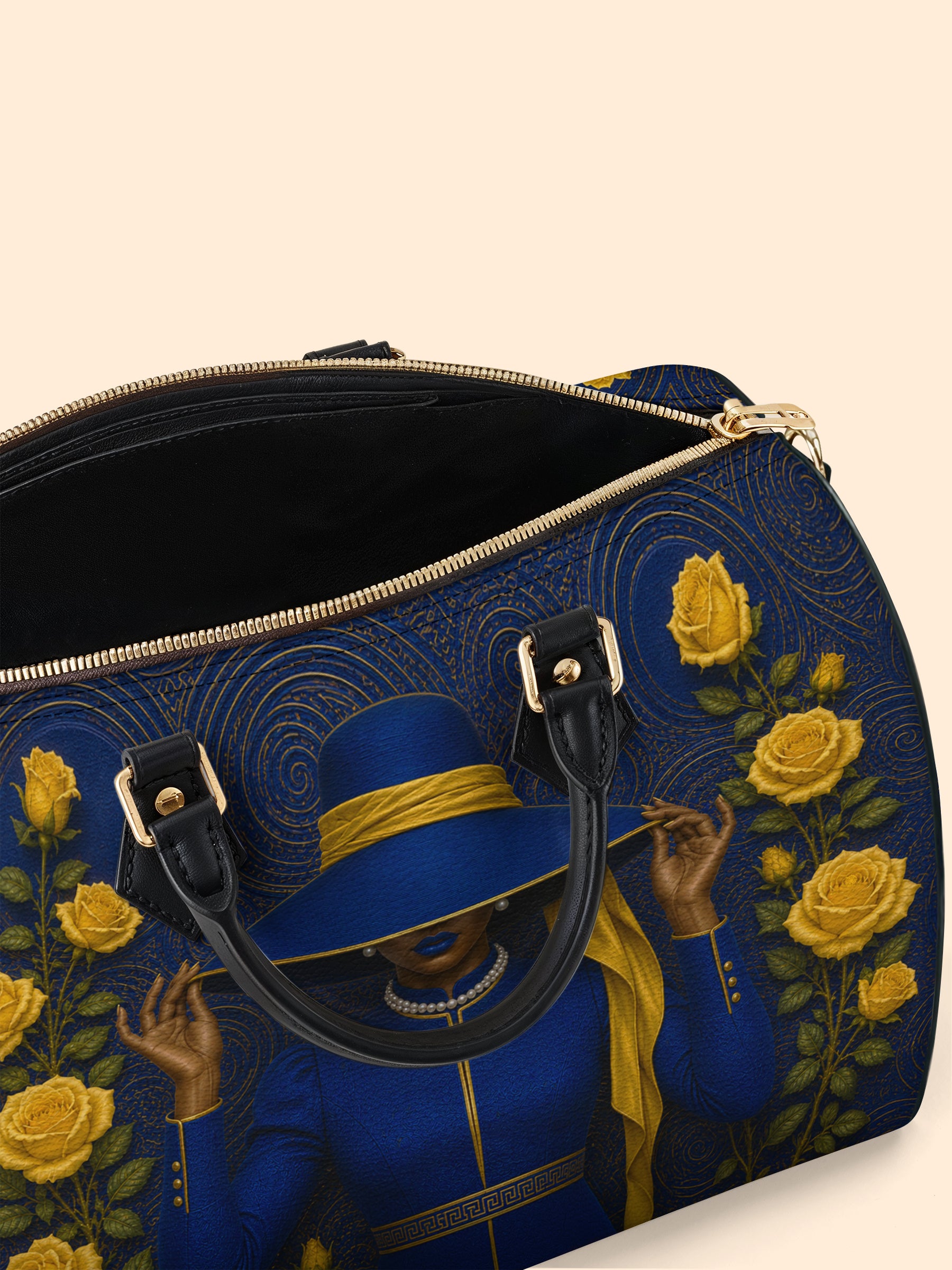 Regal Bloom Leather Boston Bag QR0HH216