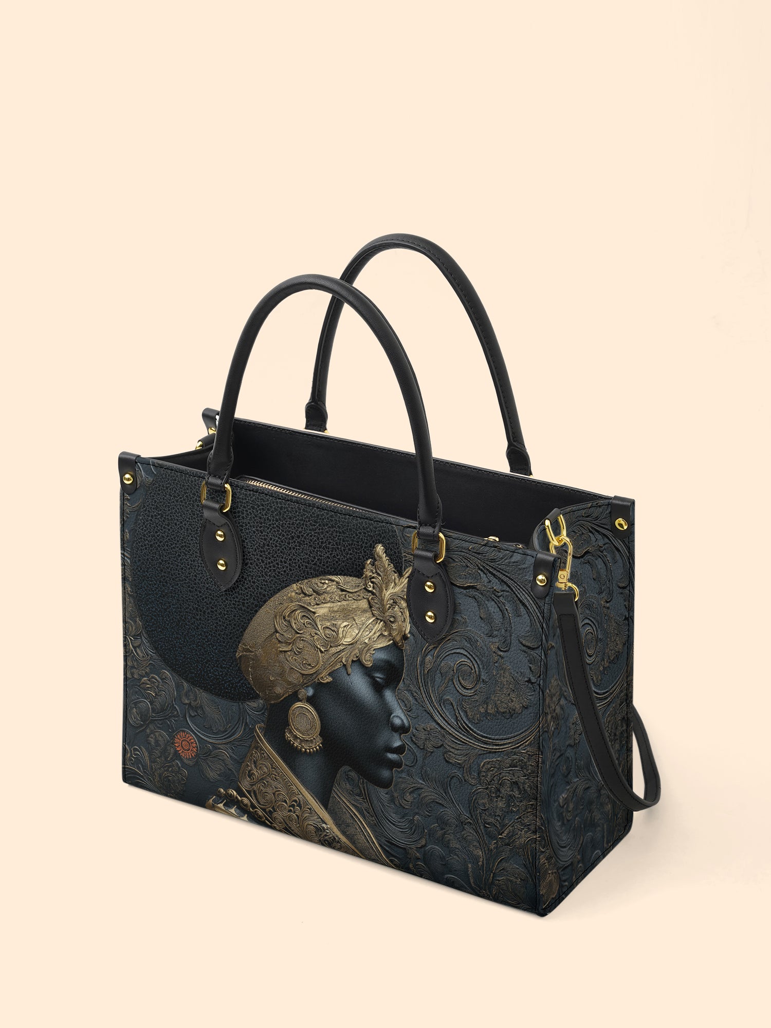 Ebony Sovereign Premium Leather Handbag QR0XD126