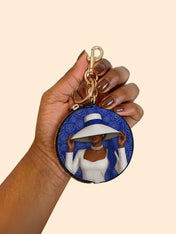 Royal Bloom Circular Coin Pouch Bag Charm QR0TV281
