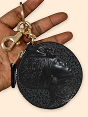 AfroGloss Leopard Circular Coin Pouch Bag Charm QR0XD463