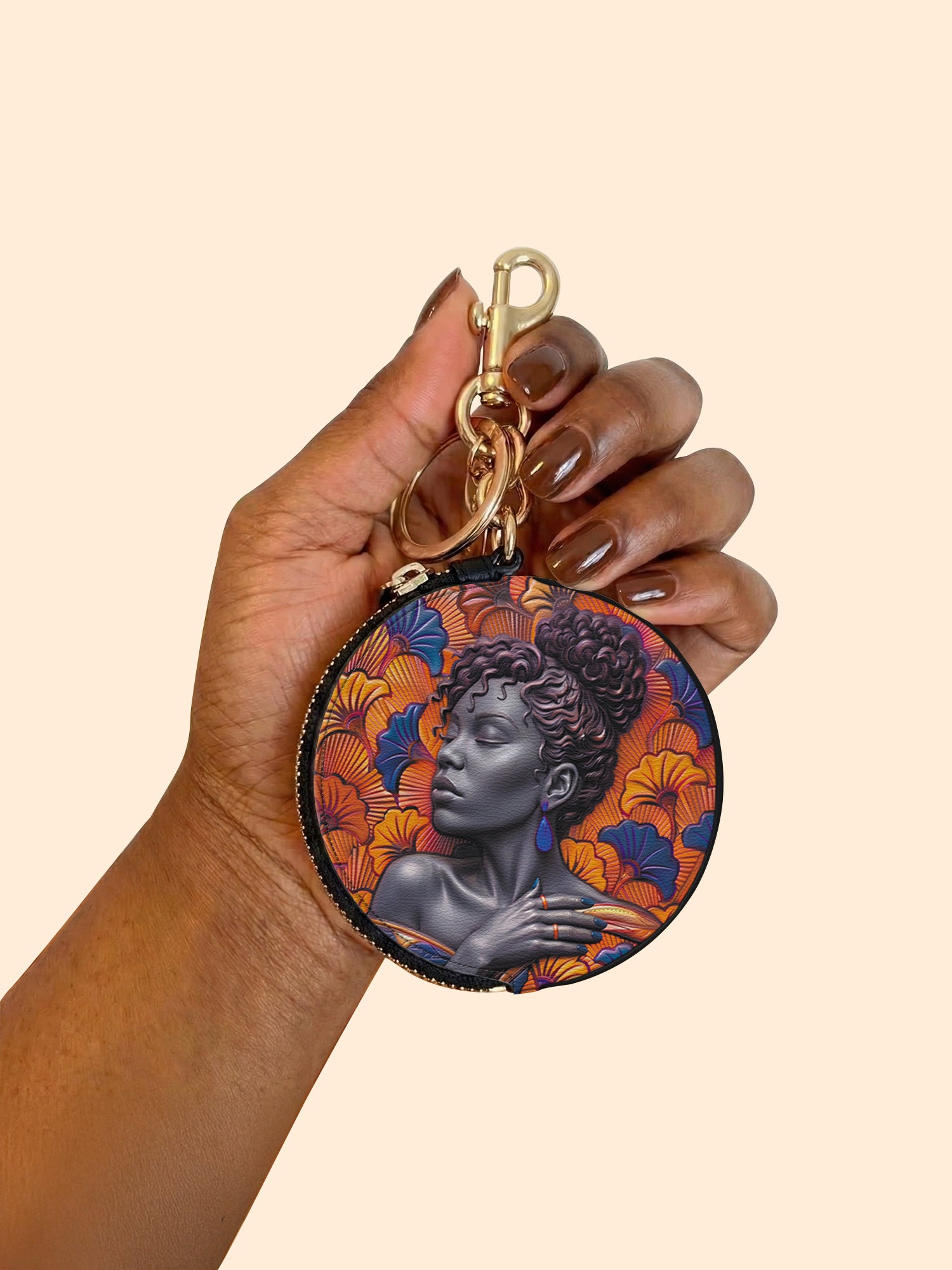 Savannah Ginkgo Circular Coin Pouch Bag Charm QR0XD859