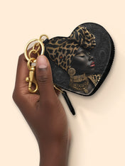 African Grace Heart Coin Pouch Bag Charm QR0XD454