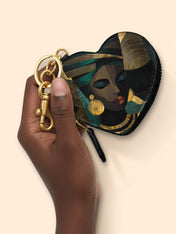 Emerald Realm Heart Coin Pouch Bag Charm QR0XD844