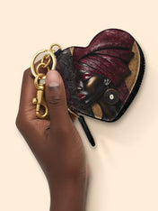 Crimson Sovereign Heart Coin Pouch Bag Charm QR0XD924