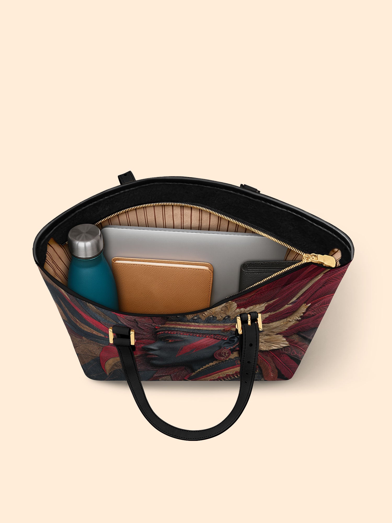 Warrior’s Bloom Sleek Leather Tote QR0TD072