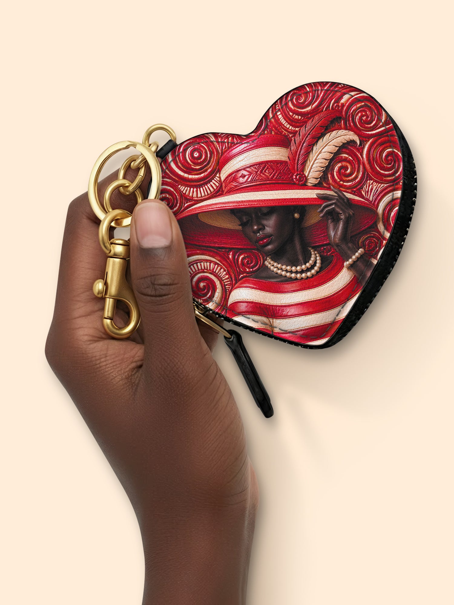 Anointed in Crimson Heart Coin Pouch Bag Charm QR0XD100