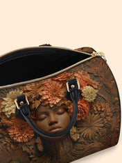 Afro Flora Leather Boston Bag QR0TV027