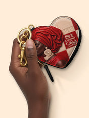 Draped in Crimson Heart Coin Pouch Bag Charm QR0XD500