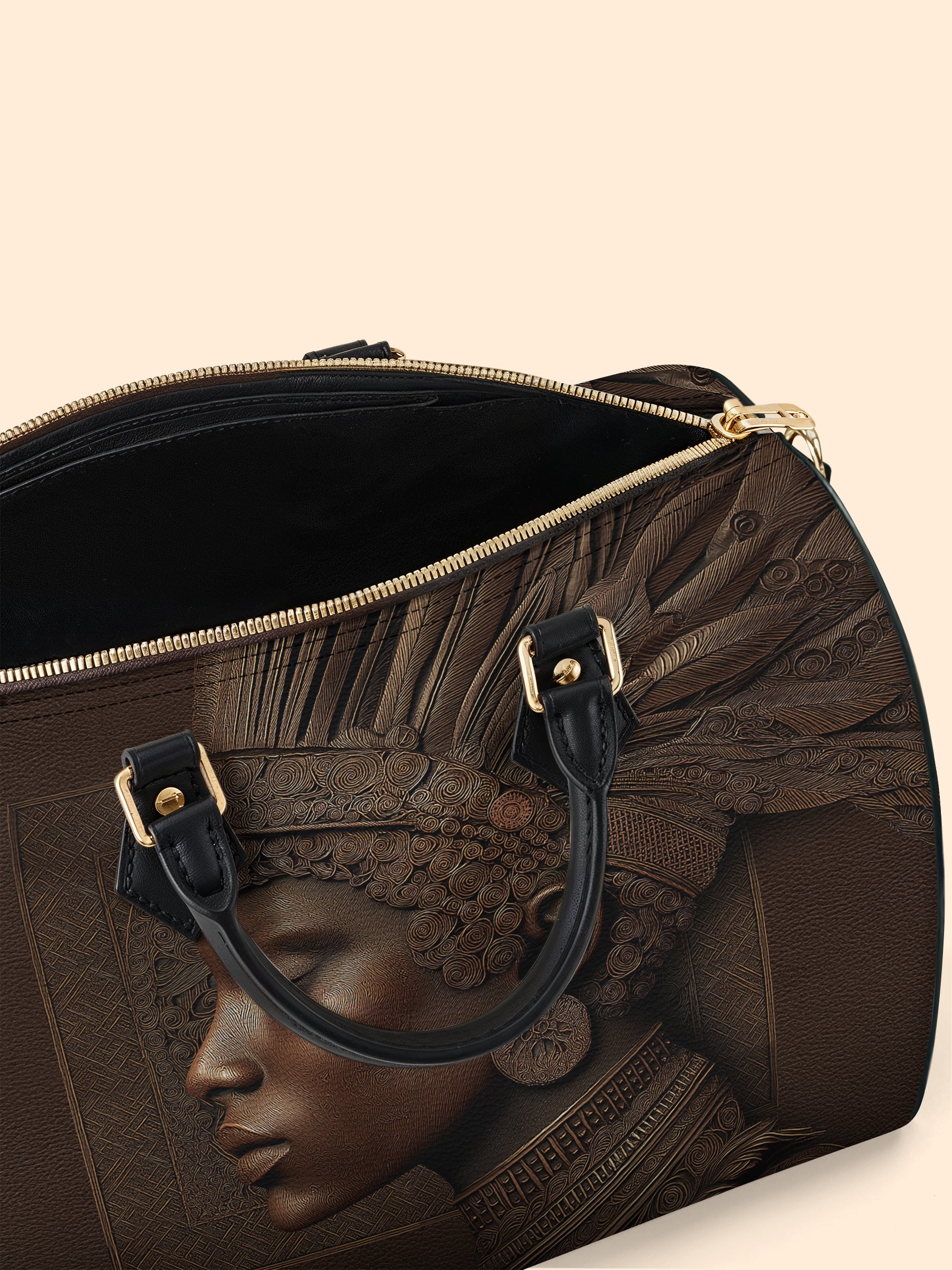 Back To Africa V1 Leather Boston Bag QR0XD730