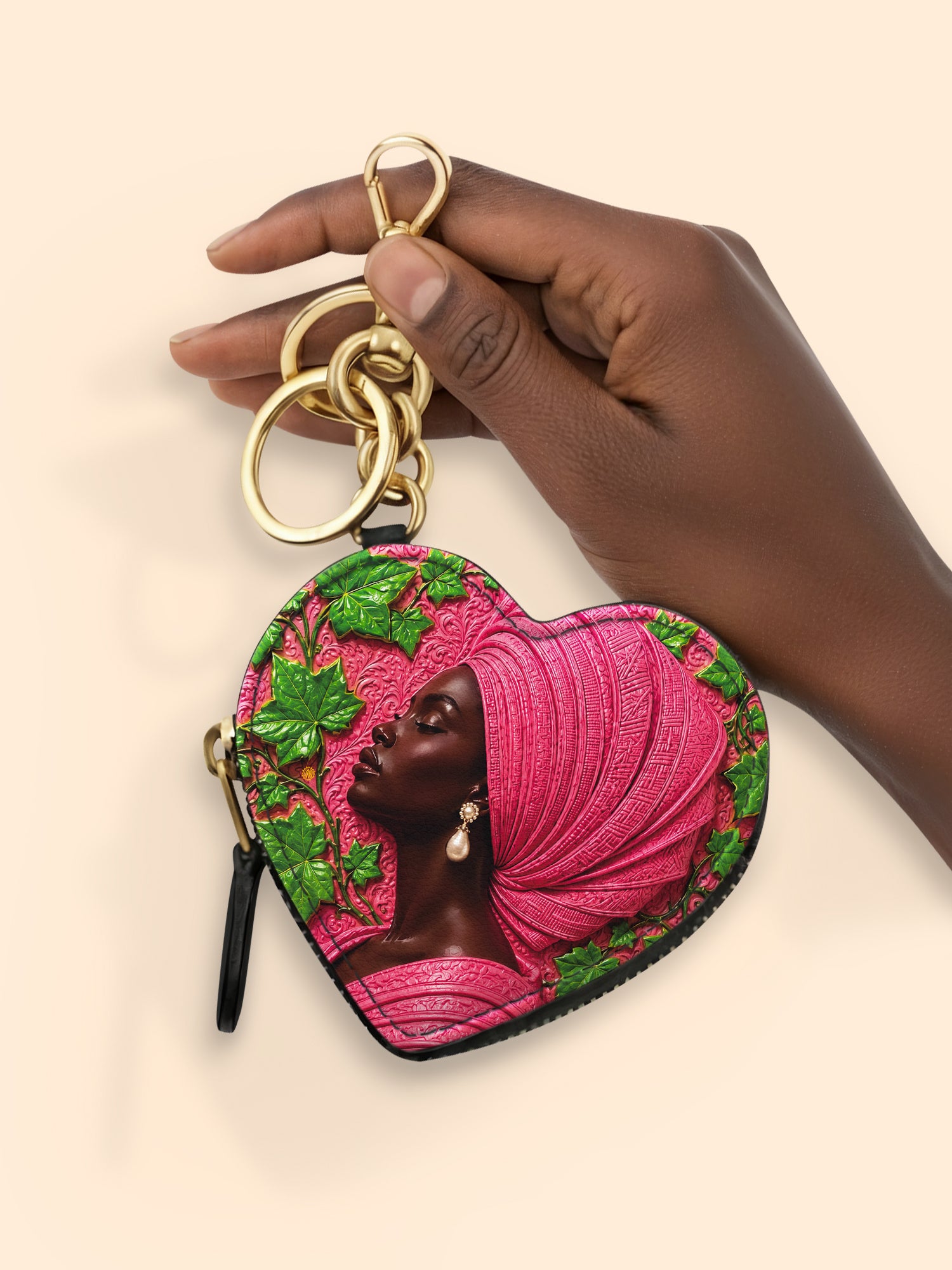 Pearl Legacy Heart Coin Pouch Bag Charm QR0TD704