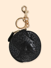 AfroGloss Leopard Circular Coin Pouch Bag Charm QR0XD463