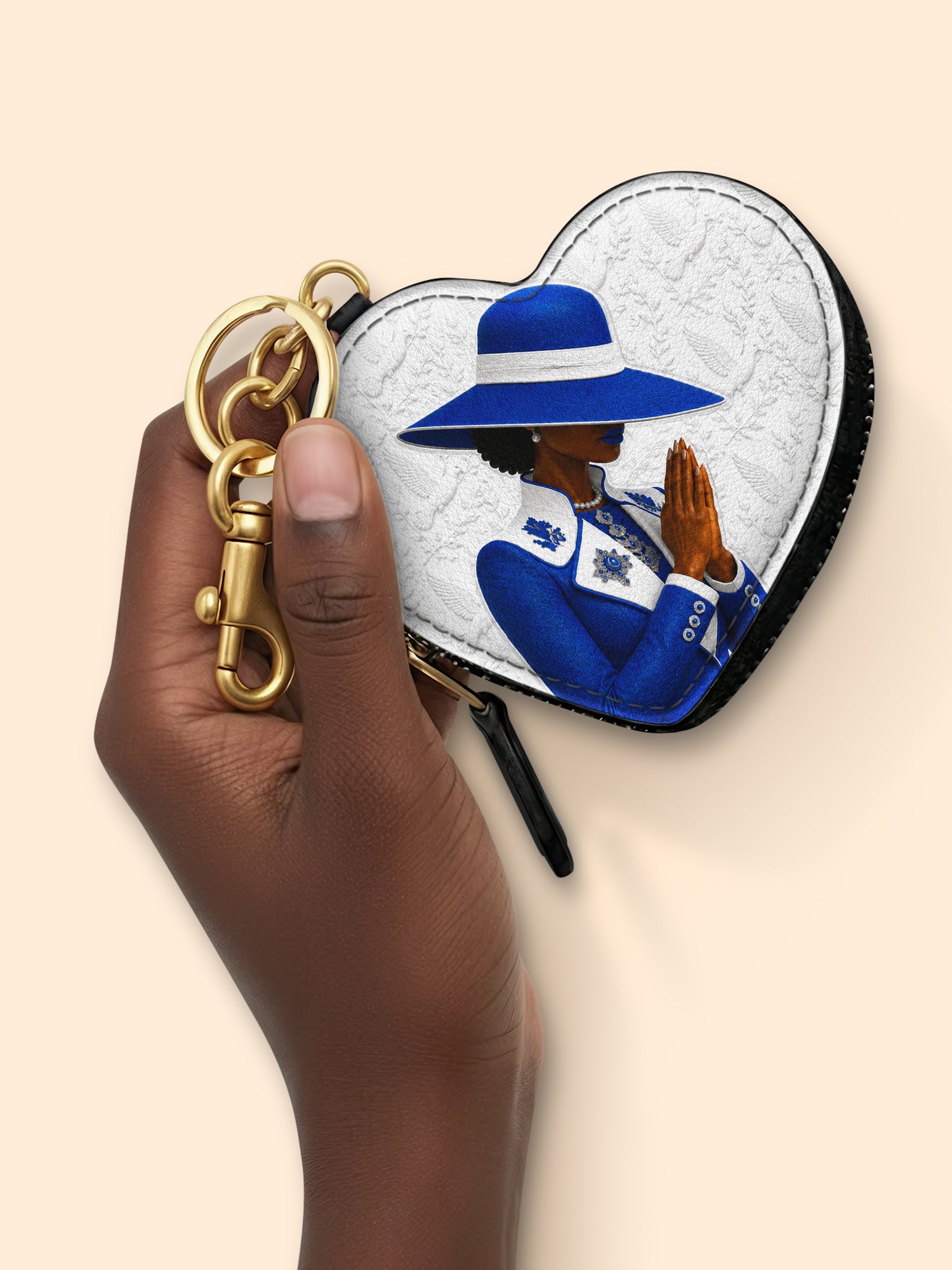 Faithful Elegance Heart Coin Pouch Bag Charm QR0TV283