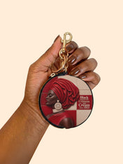 Draped in Crimson Circular Coin Pouch Bag Charm QR0XD500