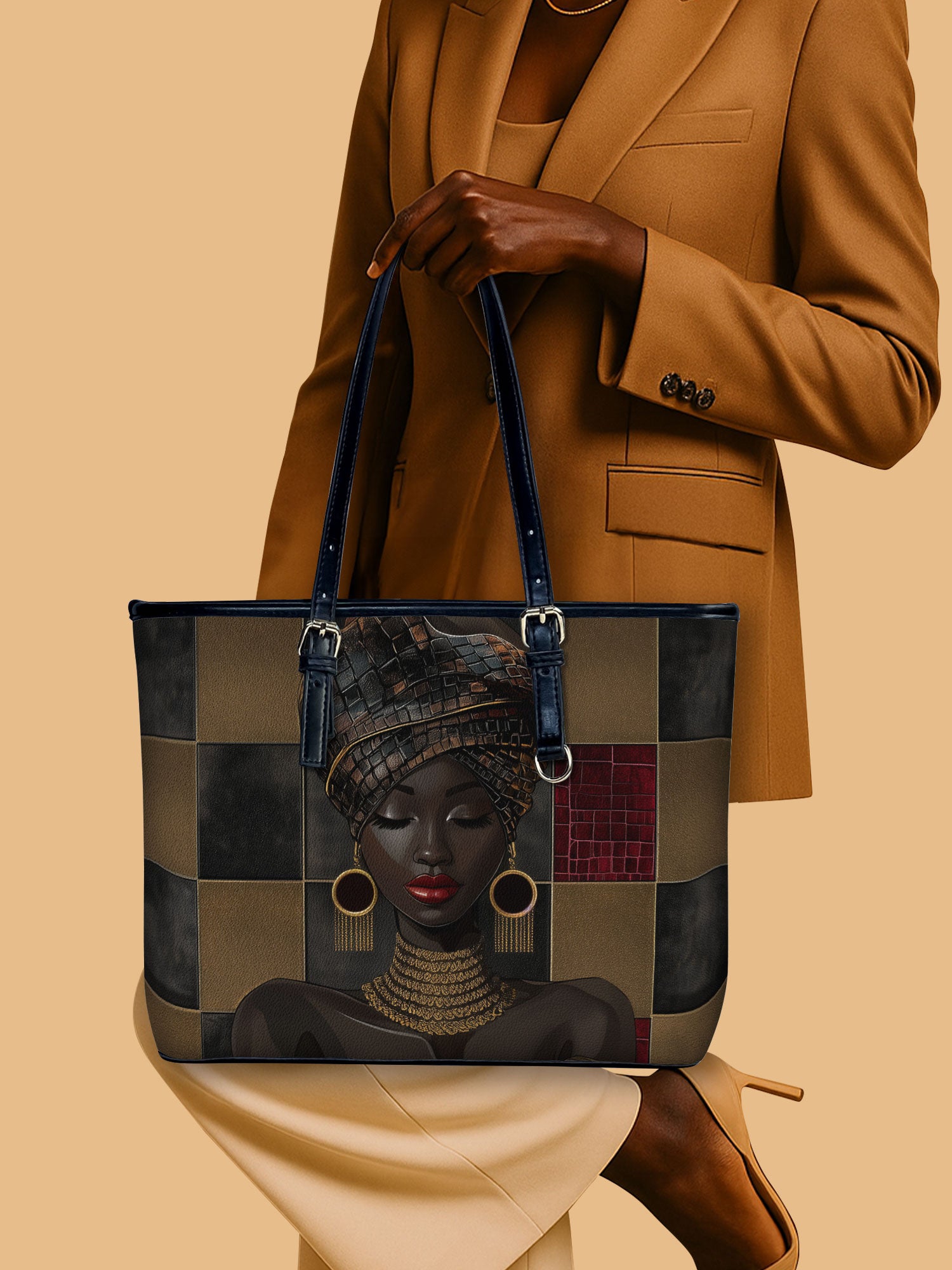 Golden Poise Leather Bucket Bag QR0XD779