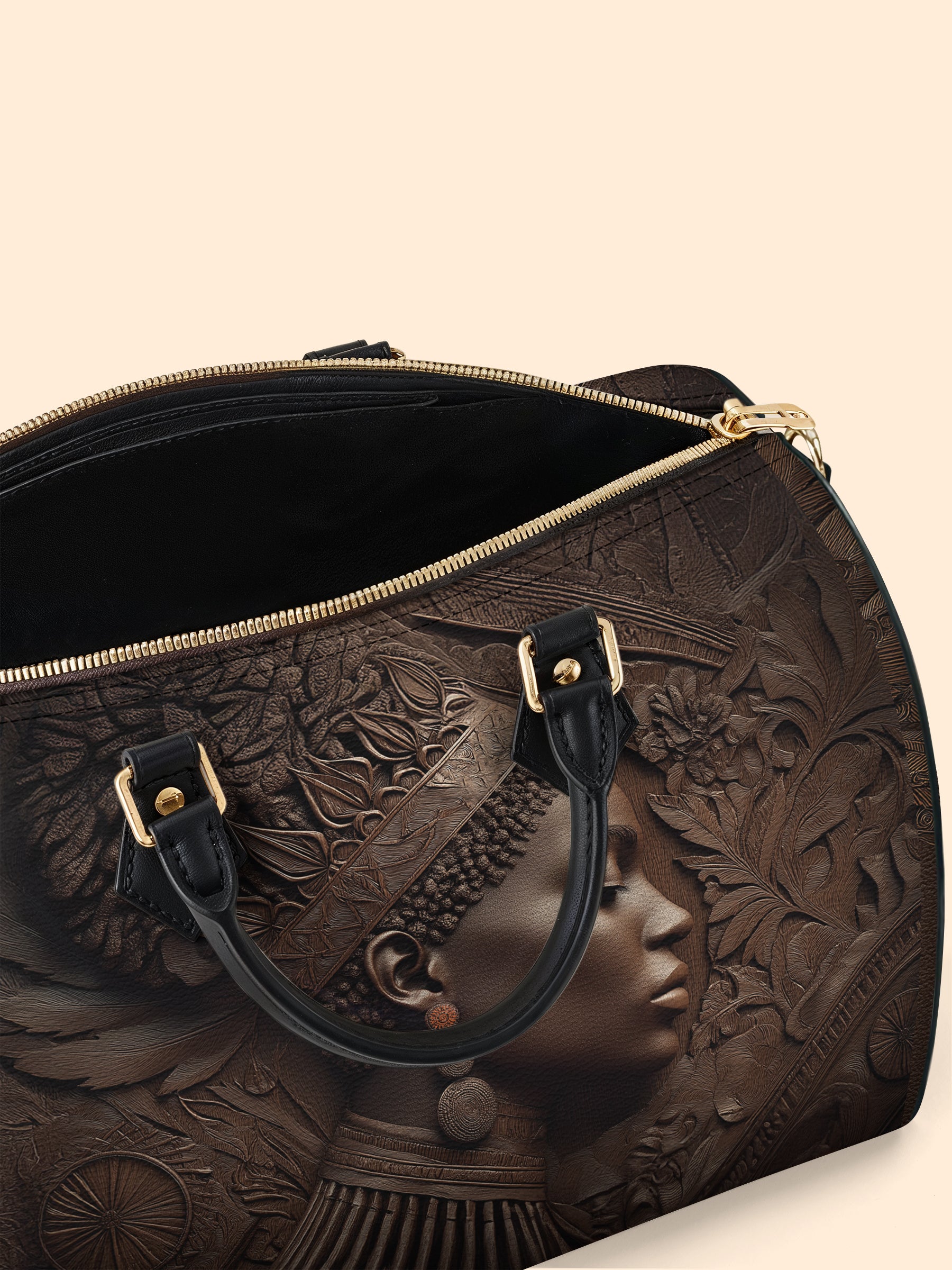 Back To Africa V2 Leather Boston Bag QR0XD731