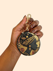 Bold African Circular Coin Pouch Bag Charm QR0XD810