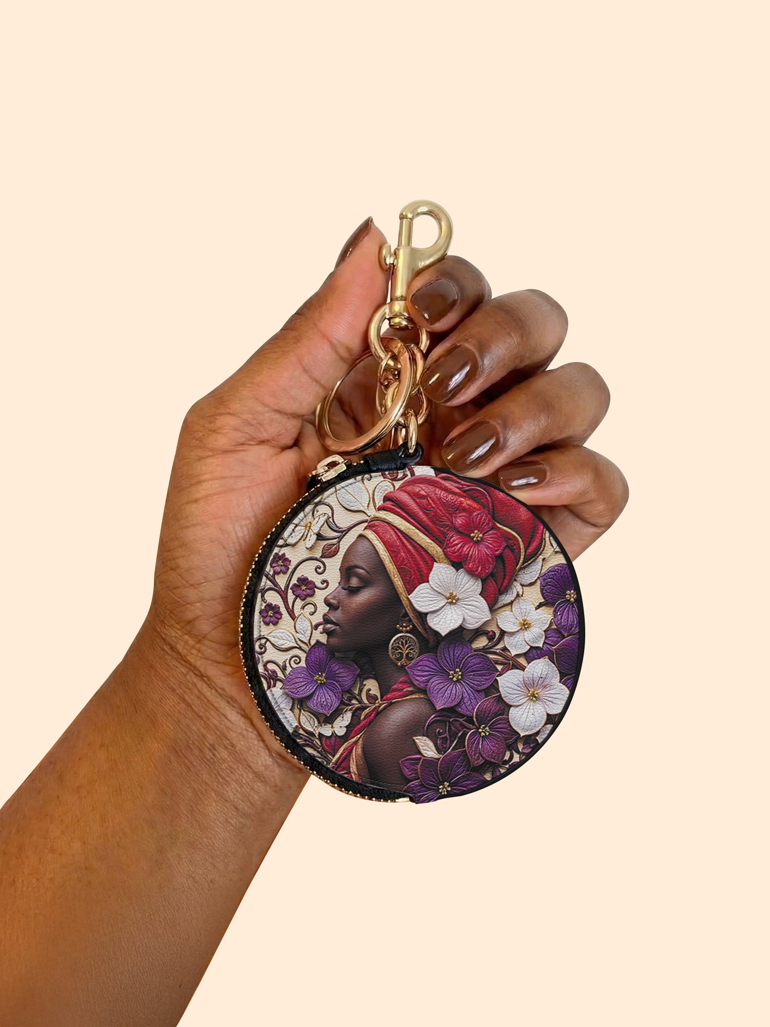 Violet Season Circular Coin Pouch Bag Charm QR0XD200