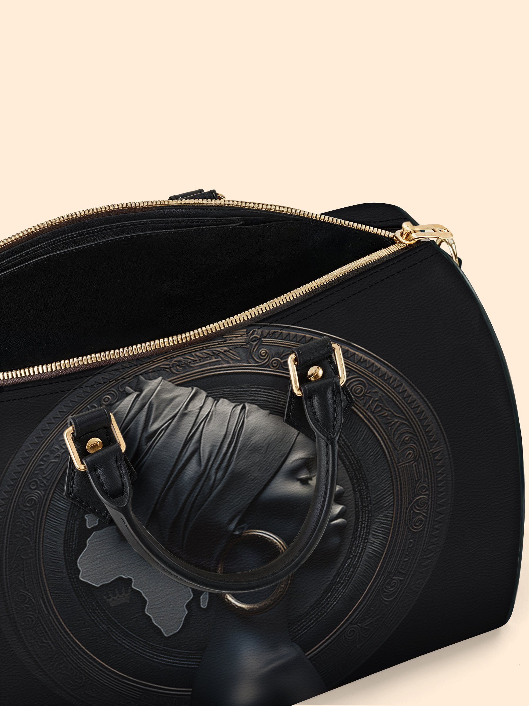 Pure Ebony Leather Boston Bag QR0TD287