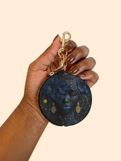Midnight Bluebonnet Circular Coin Pouch Bag Charm QR0XD292