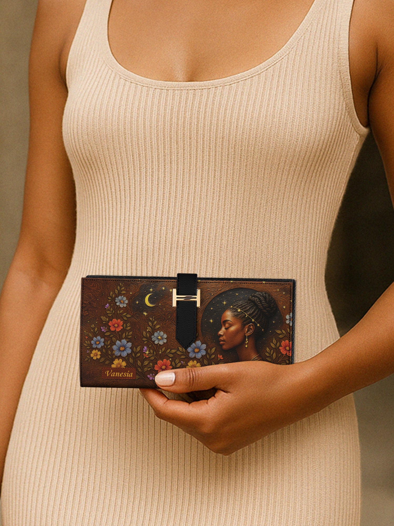 Graceful Bloom Tab Closure Wallet