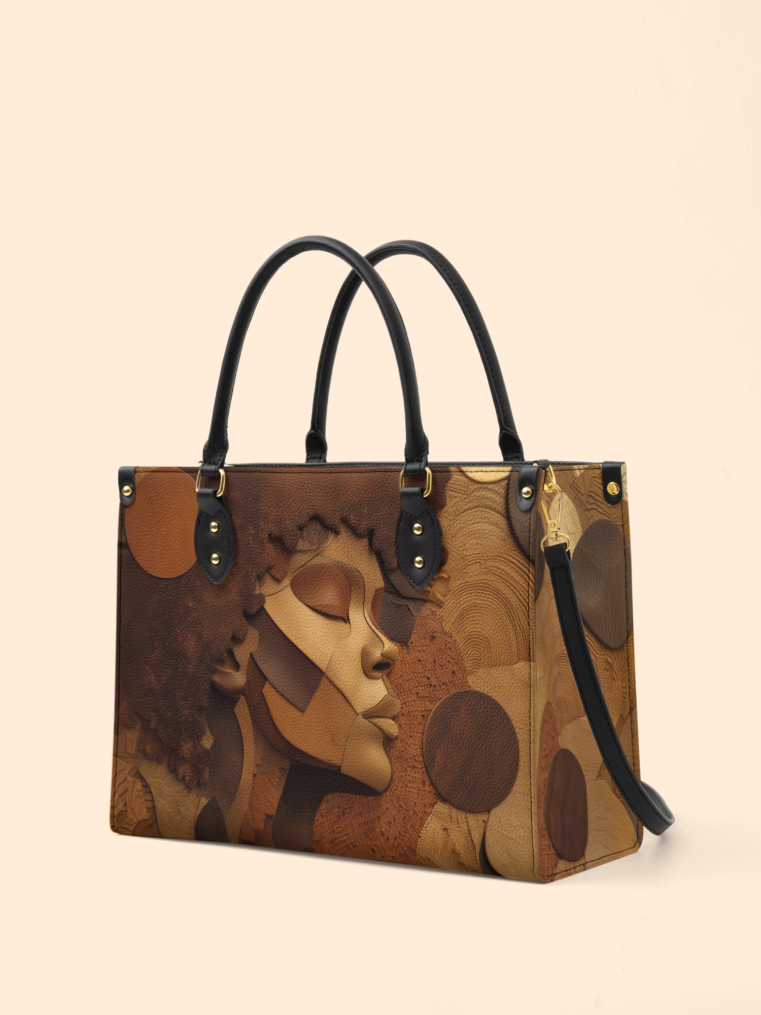 Golden Melanin Premium Leather Handbag QR0TD292