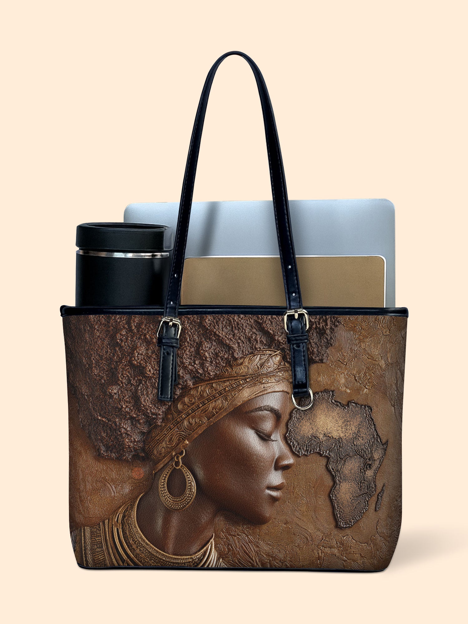 African Roots Leather Bucket Bag QR0TD421