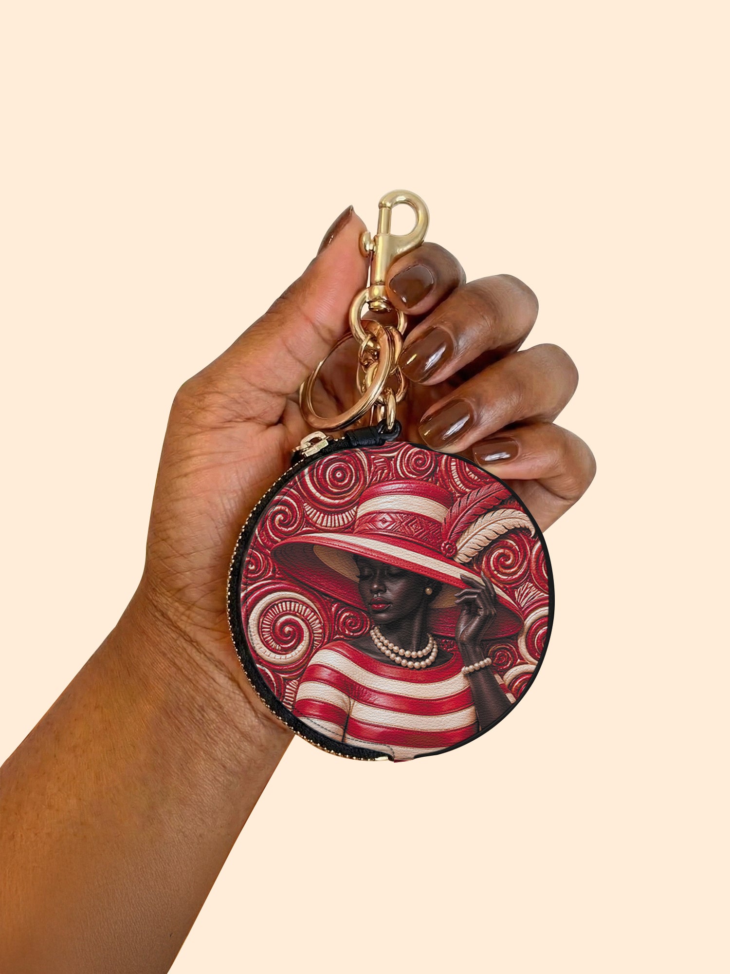 Anointed in Crimson Circular Coin Pouch Bag Charm QR0XD100