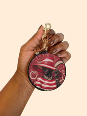 Anointed in Crimson Circular Coin Pouch Bag Charm QR0XD100