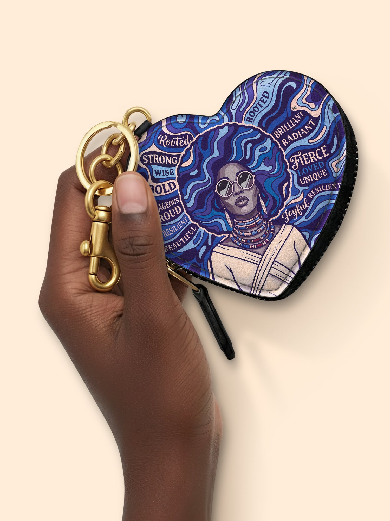 Astro Soul Heart Coin Pouch Bag Charm QR0XD858