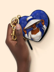 Royal Bloom Heart Coin Pouch Bag Charm QR0TV281