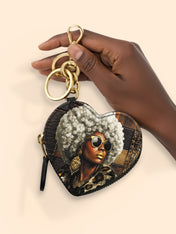 Bronze Leopard Heart Coin Pouch Bag Charm QR0TV260