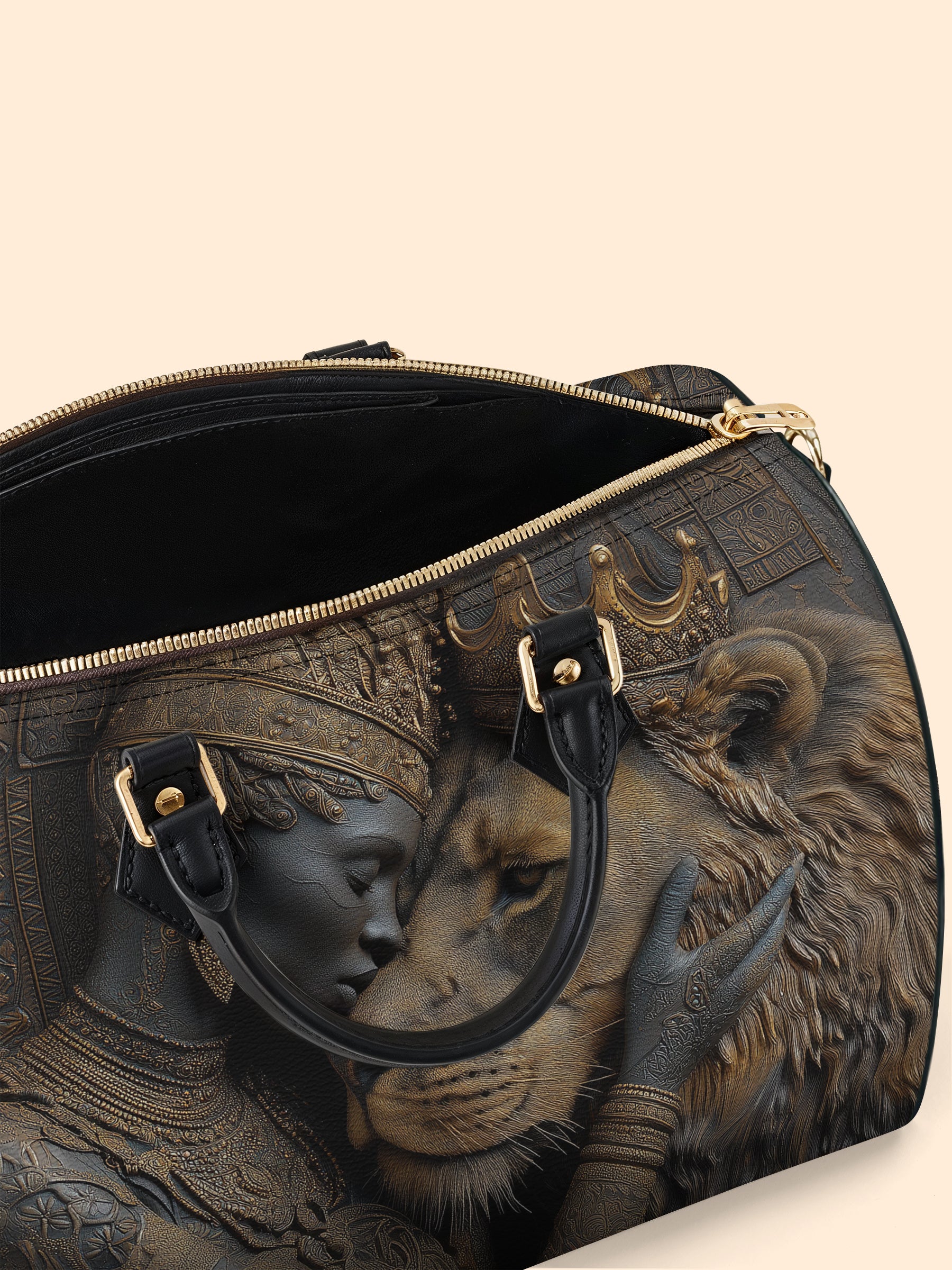 Desert Empress Leather Boston Bag QR0HH148