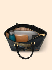 Ebony Sovereign Sleek Leather Tote QR0XD049