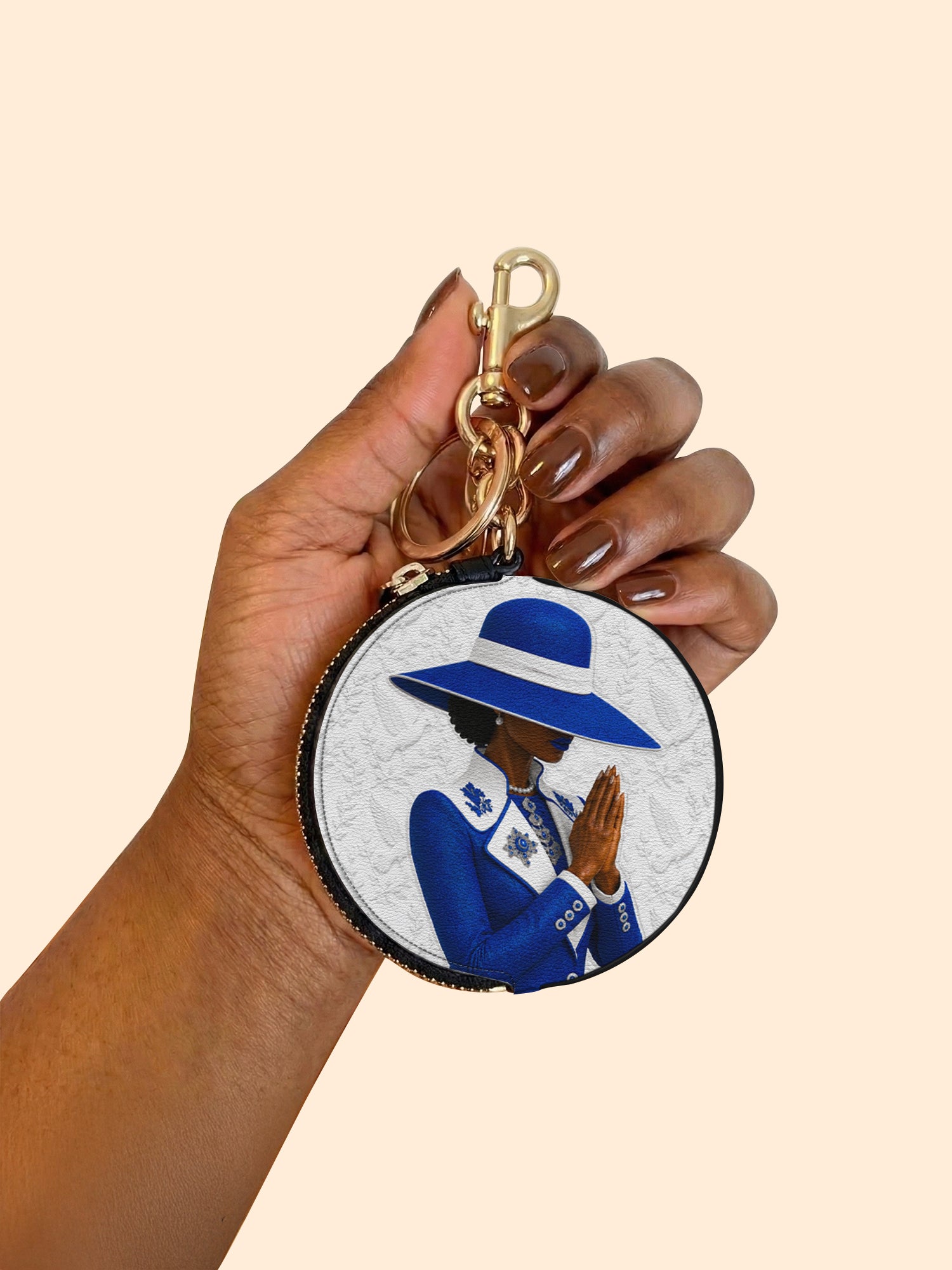Faithful Elegance Circular Coin Pouch Bag Charm QR0TV283