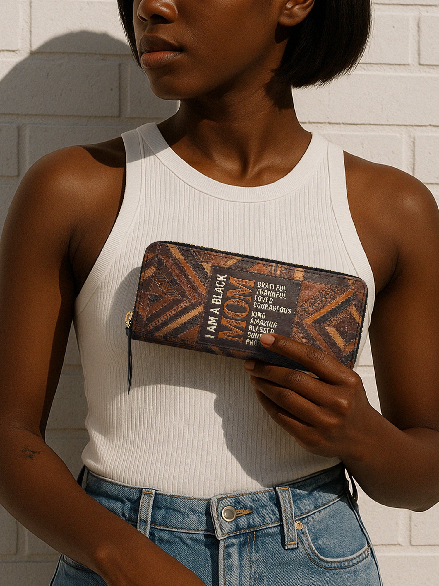 Black Mom Pride Slimline Zippy Wallet QR0TV273
