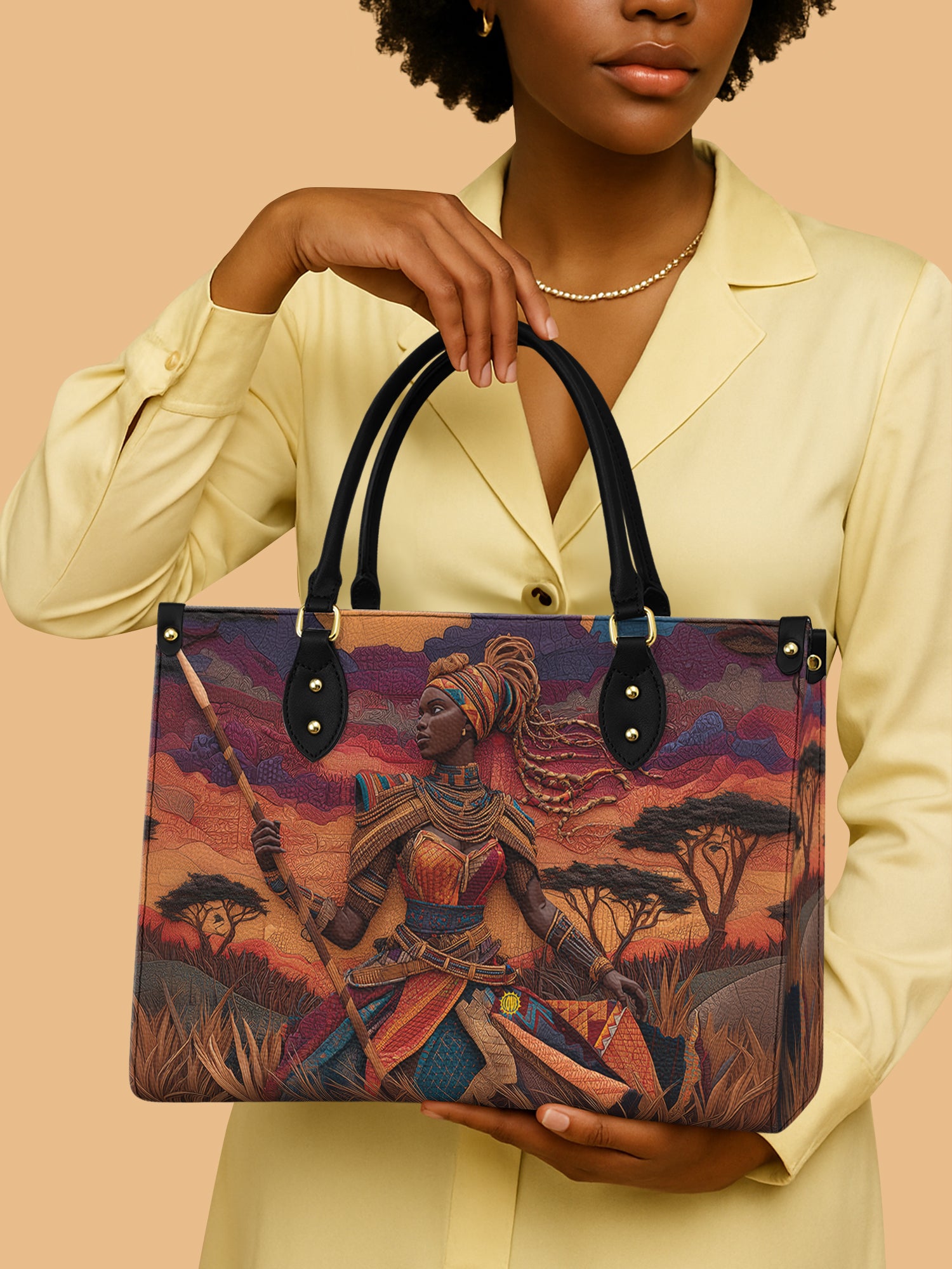 African Warrior Premium Leather Handbag QR0HH059