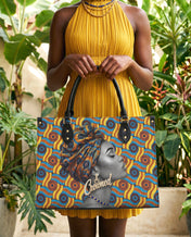 Crowned Ankara Premium Leather Handbag QR0TV277