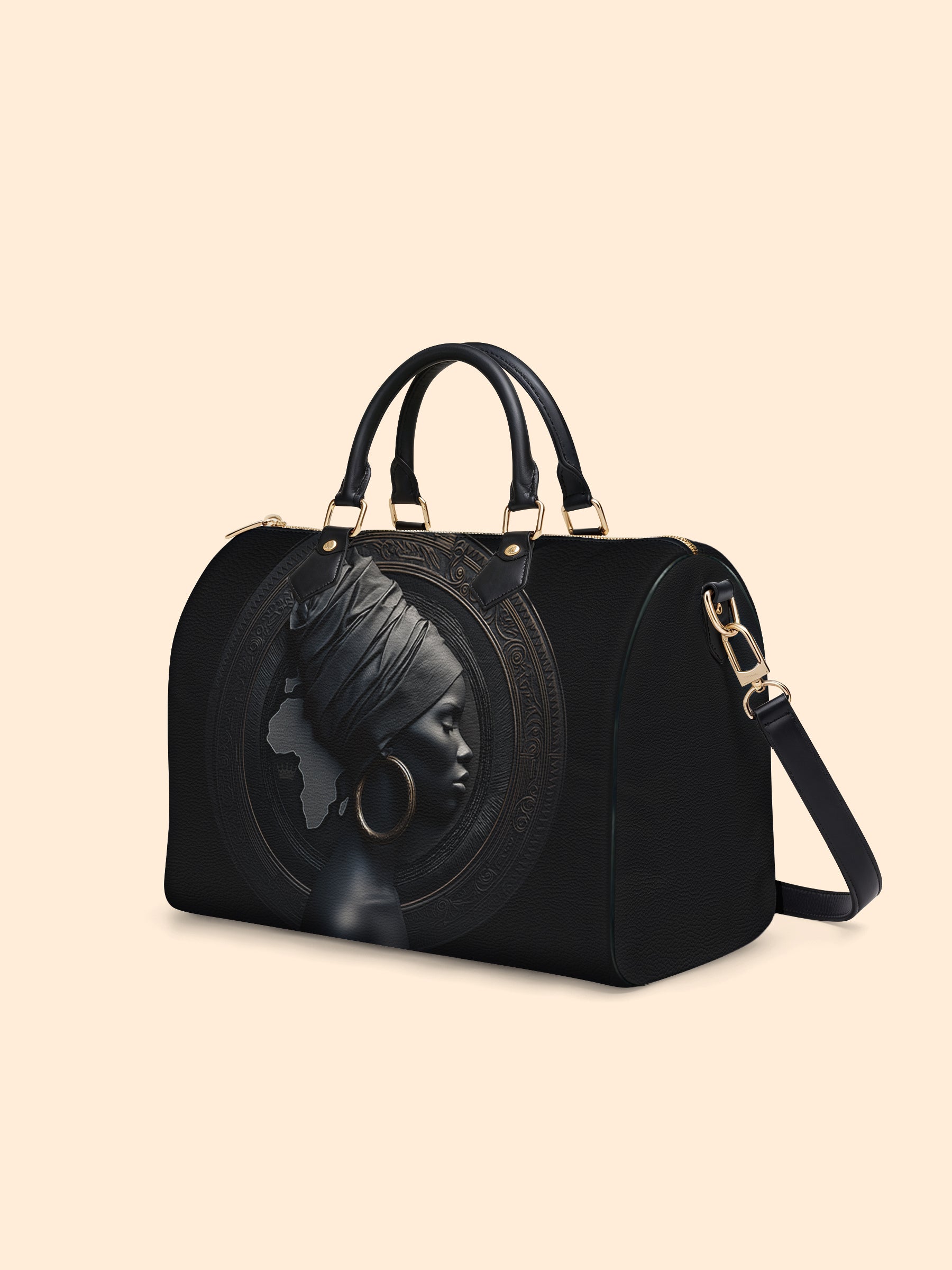 Pure Ebony Leather Boston Bag QR0TD287