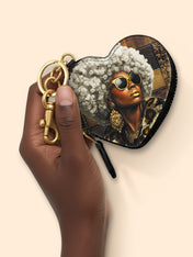 Bronze Leopard Heart Coin Pouch Bag Charm QR0TV260
