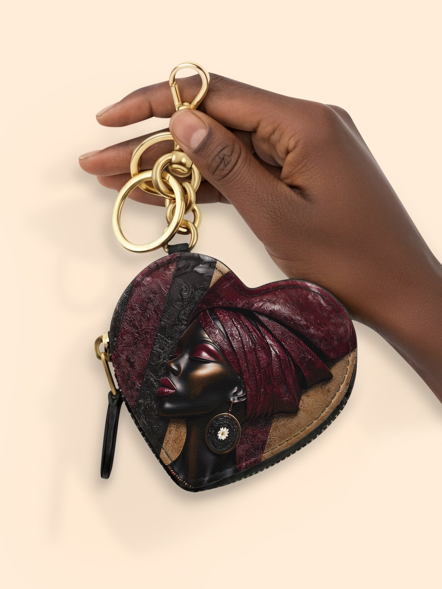 Crimson Sovereign Heart Coin Pouch Bag Charm QR0XD924