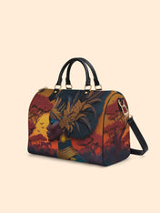 African Aspirations Leather Boston Bag QR0HH057