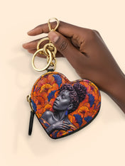 Savannah Ginkgo Heart Coin Pouch Bag Charm QR0XD859