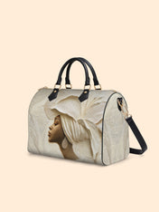 Ivory Blossom Leather Boston Bag QR0TV067