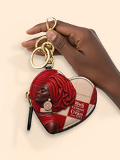 Draped in Crimson Heart Coin Pouch Bag Charm QR0XD500