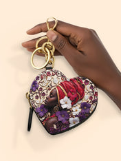 Violet Season Heart Coin Pouch Bag Charm QR0XD200